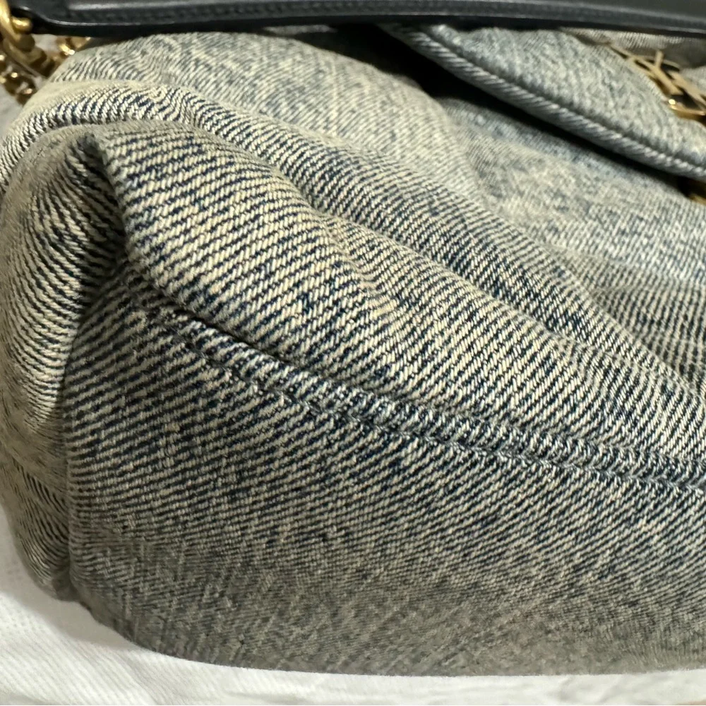 YSL Denim Puffer Shoulder Bag - Picture 4 of 11